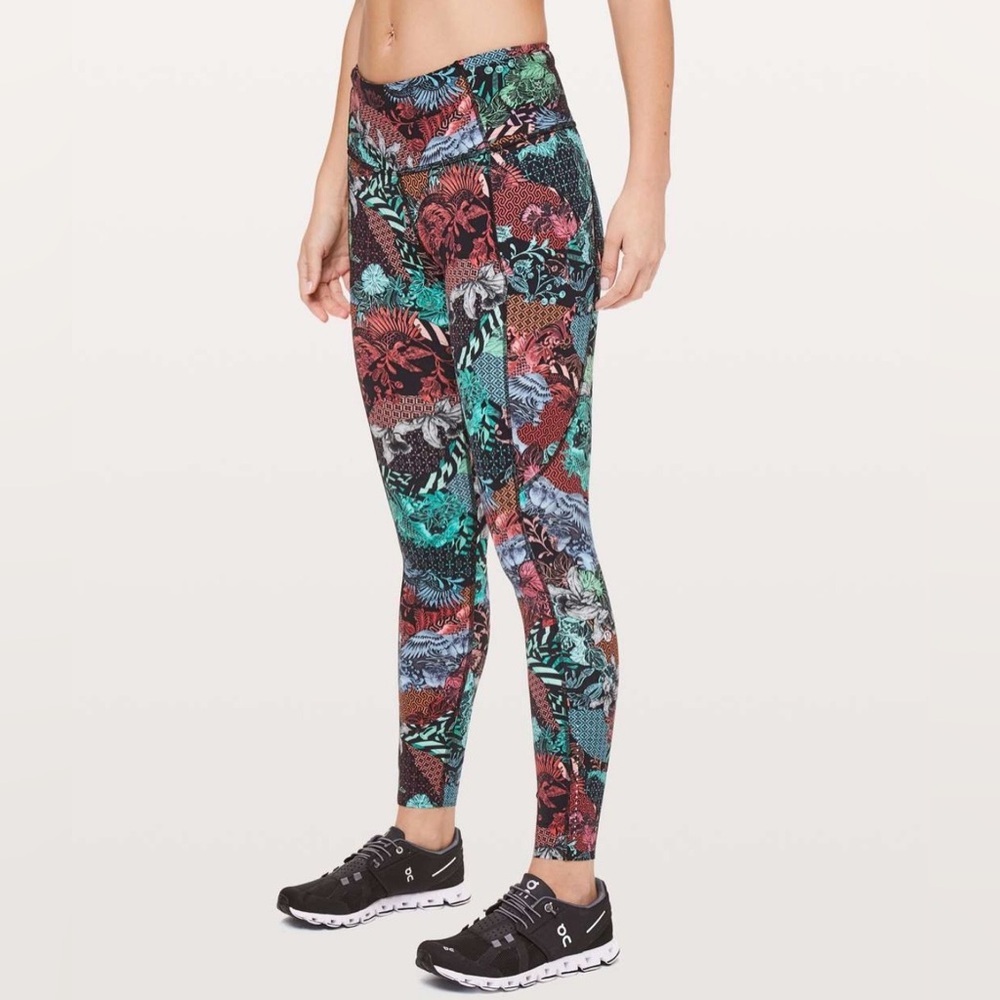 Lululemon Fast & Free 7/8 Tight II *Nulux 25" Zen Clash Multi W5ATMS size 6